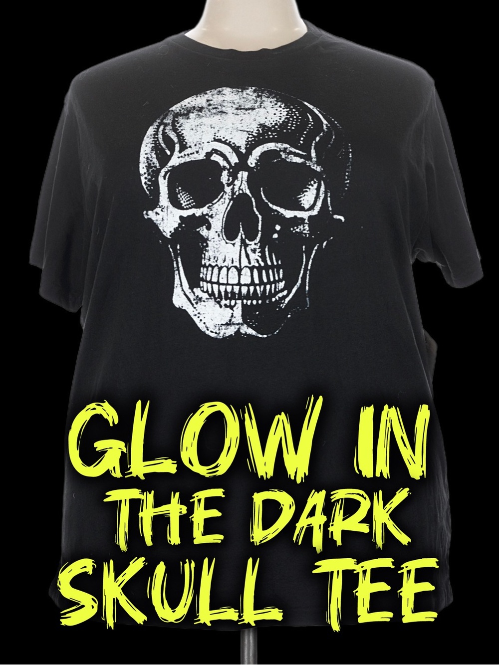 Black Skull Glow in the Dark Graphic Tee - 3XL (54 -56) NWT